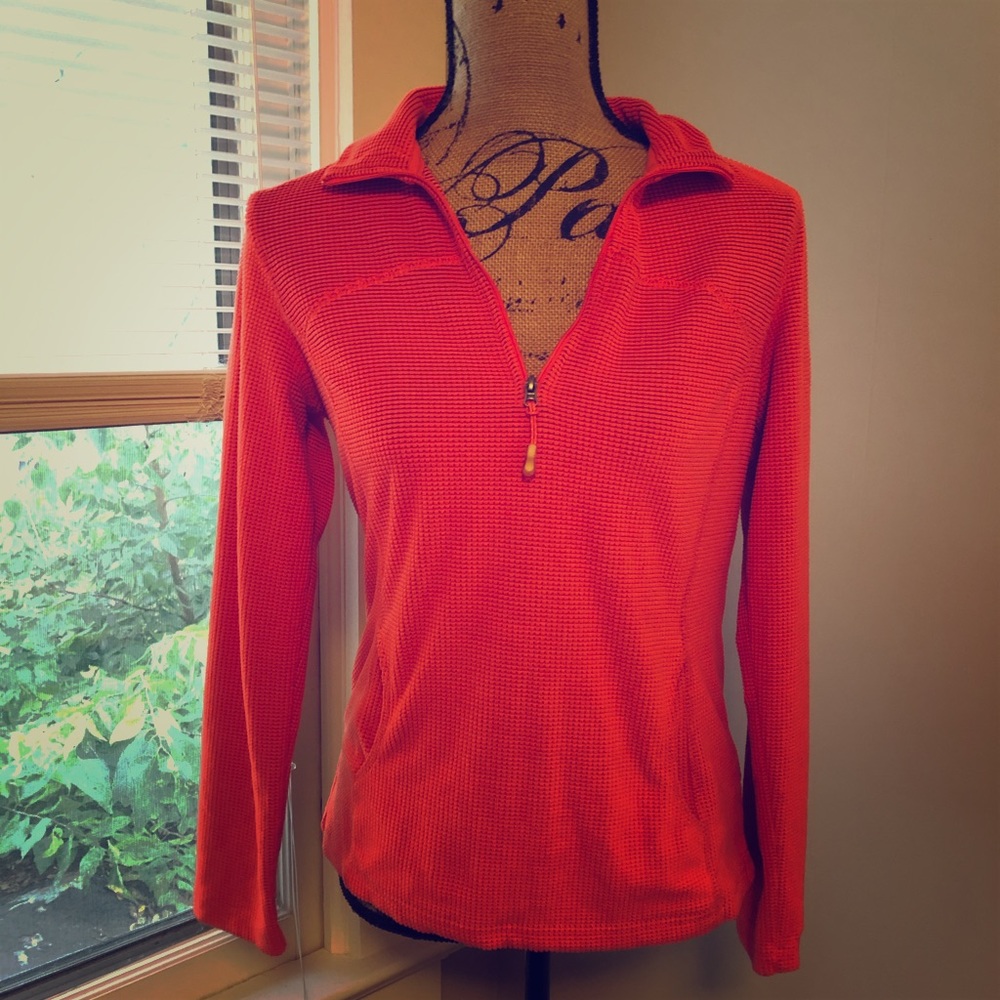 Tangerine half zip sweater